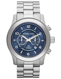 Michael Kors Stop Hunger Chronograph Blue Dial Silver Steel Strap Watch for Men - MK8314 Authentic Buy Shop Now