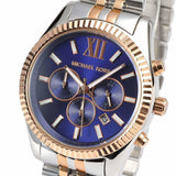 Michael Kors Lexington Blue Dial Two Tone Steel Strap Watch for Men - MK8412 Authentic Buy Shop Now