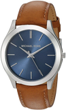 Michael Kors Slim Runway Analog Blue Dial Brown Leather Strap Watch For Men - MK8508 Authentic Buy Shop Now