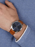 Michael Kors Slim Runway Analog Blue Dial Brown Leather Strap Watch For Men - MK8508 Authentic Buy Shop Now