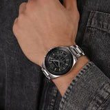 Michael Kors Brecken Chronograph Black Dial Silver Steel Strap Watch For Men - MK8847 Authentic Buy Shop Now