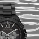Michael Kors Brecken Chronograph Black Dial Black Steel Strap Watch For Men - MK8858 Authentic Buy Shop Now