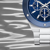 Michael Kors Lennox Chronograph Blue Dial Silver Steel Strap Watch For Men - MK8938 Authentic Buy Shop Now