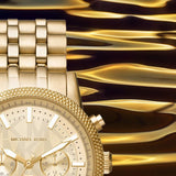Michael Kors Hutton Chronograph Gold Dial Gold Steel Strap Watch For Men - MK8953 Authentic Buy Shop Now