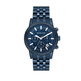 Michael Kors Hutton Chronograph Blue Dial Blue Steel Strap Watch For Men - MK9088 Authentic Buy Shop Now