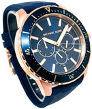 Michael Kors Cunningham Multifunction Blue Dial Blue Rubber Strap Watch For Men - MK7163 Authentic Buy Shop Now
