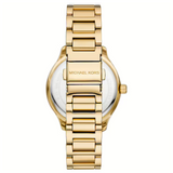 Michael Kors Sage Three-Hand Mother of Pearl White Dial Gold Steel Strap Watch for Women - MK4805 Authentic Buy Shop Now