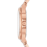 Michael Kors Lennox Three Hand Silver Dial Rose Gold Steel Strap Watch For Women - MK7279 Authentic Buy Shop Now