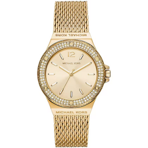 Michael Kors Lennox Three-Hand Gold Dial Gold Mesh Bracelet Watch For Women - MK7335 Authentic Buy Shop Now