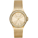 Michael Kors Lennox Three-Hand Gold Dial Gold Mesh Bracelet Watch For Women - MK7335 Authentic Buy Shop Now