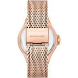 Michael Kors Lennox Three Hand Rose Gold Dial Rose Gold Mesh Strap Watch For Women - MK7336 Authentic Buy Shop Now