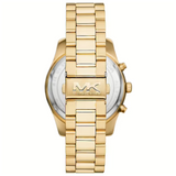 Michael Kors Lexington Chronograph Blue Dial Gold Steel Strap Watch for Men - MK9153 Authentic Buy Shop Now