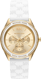Michael Kors Jessa Quartz Gold Dial White Silicone Strap Watch For Women - MK7267 Authentic Buy Shop Now
