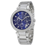 Michael Kors Parker Chronograph Blue Dial Silver Steel Strap Watch for Women - MK6117 Authentic Buy Shop Now