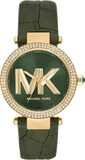 Michael Kors Parker Green Dial Green Leather Strap Watch For Women - MK4724 Authentic Buy Shop Now