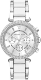 Michael Kors Parker Chronograph Silver Dial Silver Steel Strap Watch For Women - MK6354 Authentic Buy Shop Now