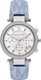 Michael Kors Parker Silver Dial Blue Leather Strap Watch For Women - MK6936 Authentic Buy Shop Now