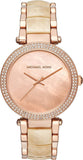 Michael Kors Parker Mother of Pearl Pink Dial Two Tone Steel Strap Watch for Women - MK6492 Authentic Buy Shop Now