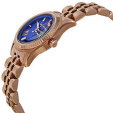 Michael Kors Lexington Quartz Blue Dial Rose Gold Steel Strap Watch For Women - MK3272 Authentic Buy Shop Now