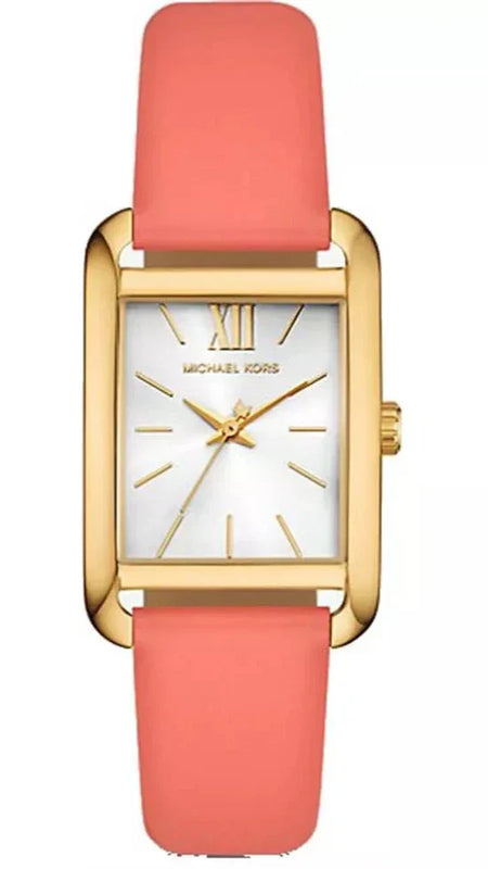 Michael Kors Petite Monroe White Dial Orange Leather Strap Watch for Women - MKO1060 Authentic Buy Shop Now