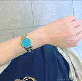 Michael Kors Petite Runway Mercer Blue Dial Gold Steel Strap Watch For Women - MK6673 Authentic Buy Shop Now