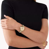 Michael Kors Portia Three-Hand Crystals Gold Dial Gold Steel Strap Watch for Women - MK4602 Authentic Buy Shop Now