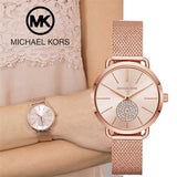 Michael Kors Portia Rose Gold Dial Rose Gold Mesh Bracelet Watch for Women - MK3845 Authentic Buy Shop Now