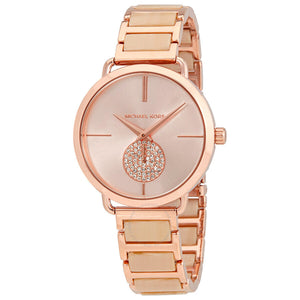 Michael Kors Portia Quartz Rose Gold Dial Rose Gold Steel Strap Watch For Women - MK3678 Authentic Buy Shop Now