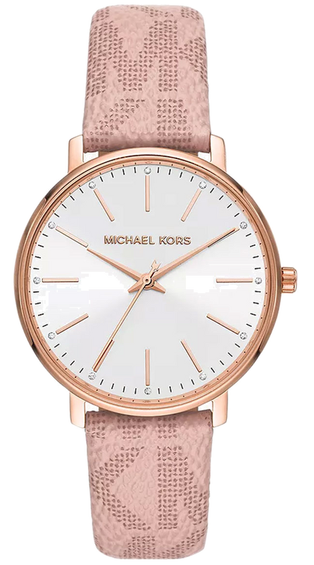 Michael Kors Pyper Quartz White Dial Pink Leather Strap Watch For Women - MK2859 Authentic Buy Shop Now