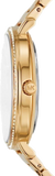 Michael Kors Pyper Three-Hand Black Dial Gold Steel Strap Watch For Women - MK4593 Authentic Buy Shop Now