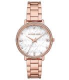 Michael Kors Pyper Three-Hand White Dial Rose Gold Steel Strap Watch For Women - MK4594 Authentic Buy Shop Now