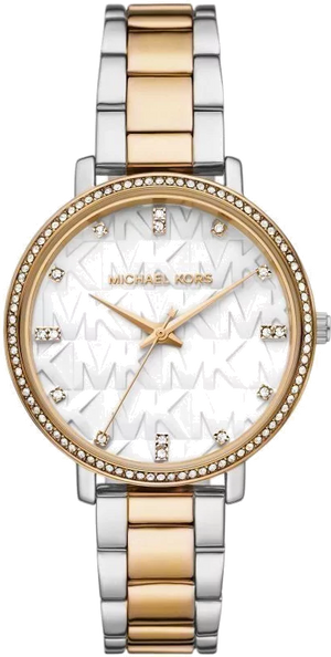 Michael Kors Pyper Three Hand White Dial Two Tone Steel Strap Watch For Women - MK4595 Authentic Buy Shop Now