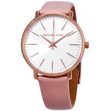 Michael Kors Pyper Analog White Dial Pink Leather Strap Watch For Women - MK2803 Authentic Buy Shop Now
