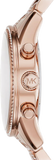 Michael Kors Ritz Chronograph Rose Gold Dial Rose Gold Steel Strap Watch For Women - MK6485 Authentic Buy Shop Now