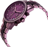 Michael Kors Ritz Chronograph Purple Dial Purple Steel Strap Watch For Women - MK6720 Authentic Buy Shop Now