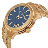 Michael Kors Runway Blue Dial Rose Gold Stainless Steel Strap Watch for Women - MK7065 Authentic Buy Shop Now