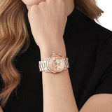 Michael Kors Runway Chronograph Rose Gold Dial Rose Gold Steel Strap Watch For Women - MK7324 Authentic Buy Shop Now