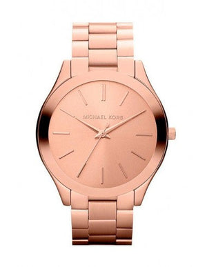 Michael Kors Slim Runway Rose Gold Dial Rose Gold Steel Strap Watch for Women - MK3197 Authentic Buy Shop Now