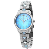 Michael Kors Runway Mercer Quartz Mother of Pearl Blue Dial Silver Steel Strap Watch For Women - MK6857 Authentic Buy Shop Now