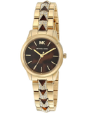 Michael Kors Runway Mercer Analog Brown Dial Gold Steel Strap Watch For Women - MK6855 Authentic Buy Shop Now