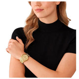 Michael Kors Runway Chronograph Gold Dial Gold Steel Strap Watch For Women - MK7323 Authentic Buy Shop Now