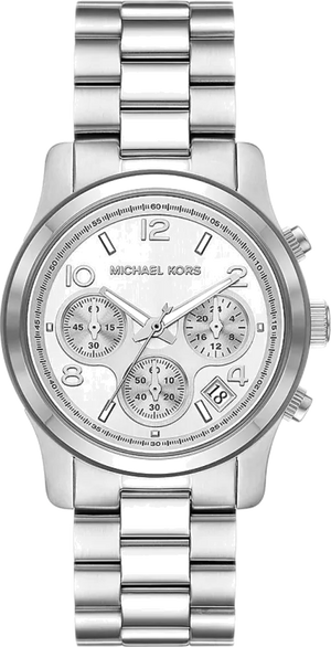 Michael Kors Runway Chronograph Silver Dial Silver Steel Strap Watch For Women - MK7325 Authentic Buy Shop Now