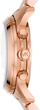 Michael Kors Runway Chronograph Pink Dial Rose Gold Steel Strap Watch For Women - MK7352 Authentic Buy Shop Now