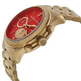 Michael Kors Runway Quartz Orange Dial Gold Steel Strap Watch For Women - MK5930 Authentic Buy Shop Now