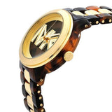 Michael Kors Runway Three-Hand Brown Dial Two Tone Steel Strap Watch for Women - MK7354 Authentic Buy Shop Now