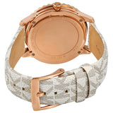 Michael Kors Runway Quartz Rose Gold Dial White Leather Strap Watch For Women - MK6980 Authentic Buy Shop Now