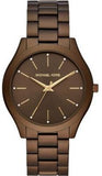 Michael Kors Slim Runway Brown Dial Brown Steel Strap Watch For Women - MK4508 Authentic Buy Shop Now