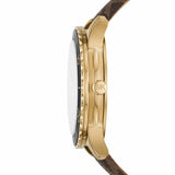 Michael Kors Runway Quartz Black Dial Brown Leather Strap Watch For Women - MK6979 Authentic Buy Shop Now