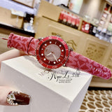 Michael Kors Runway Three-Hand Quartz Red Dial Red Leather Strap Watch For Women - MK7179 Authentic Buy Shop Now