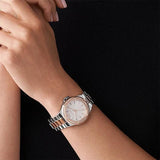 Michael Kors Lennox Three Hand Quartz Silver Dial Two Tone Steel Strap Watch For Women - MK6989 Authentic Buy Shop Now